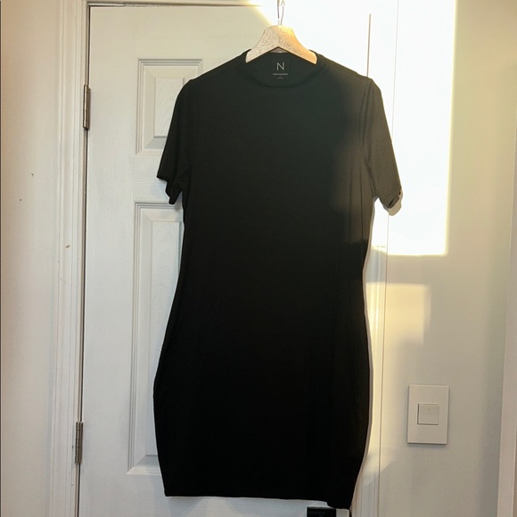 naked wardrobe Dresses & Skirts - naked wardrobe Black Short Sleeve Crewneck Mini T-Shirt Dress